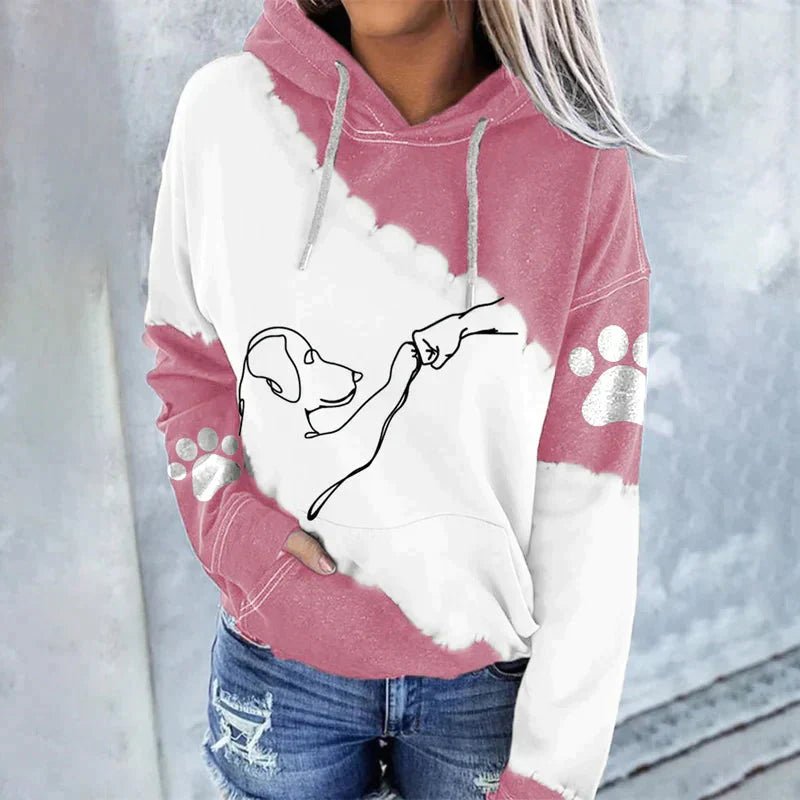 ArtfulPaws™ - Modieuze hoodie met hondenprint in losse stijl