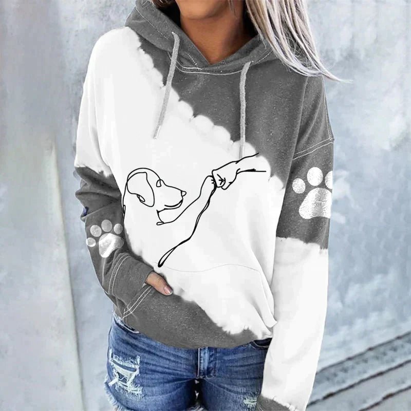 ArtfulPaws™ - Modieuze hoodie met hondenprint in losse stijl