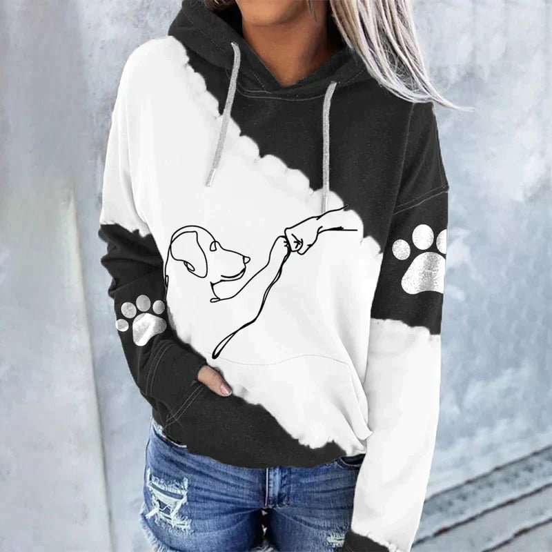 ArtfulPaws™ - Modieuze hoodie met hondenprint in losse stijl
