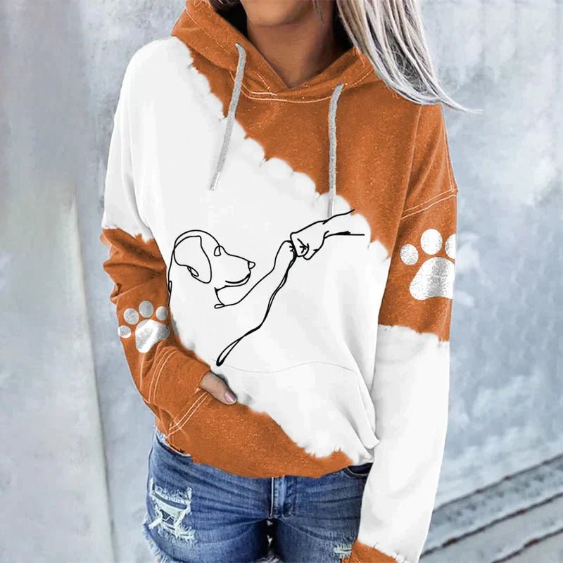 ArtfulPaws™ - Modieuze hoodie met hondenprint in losse stijl