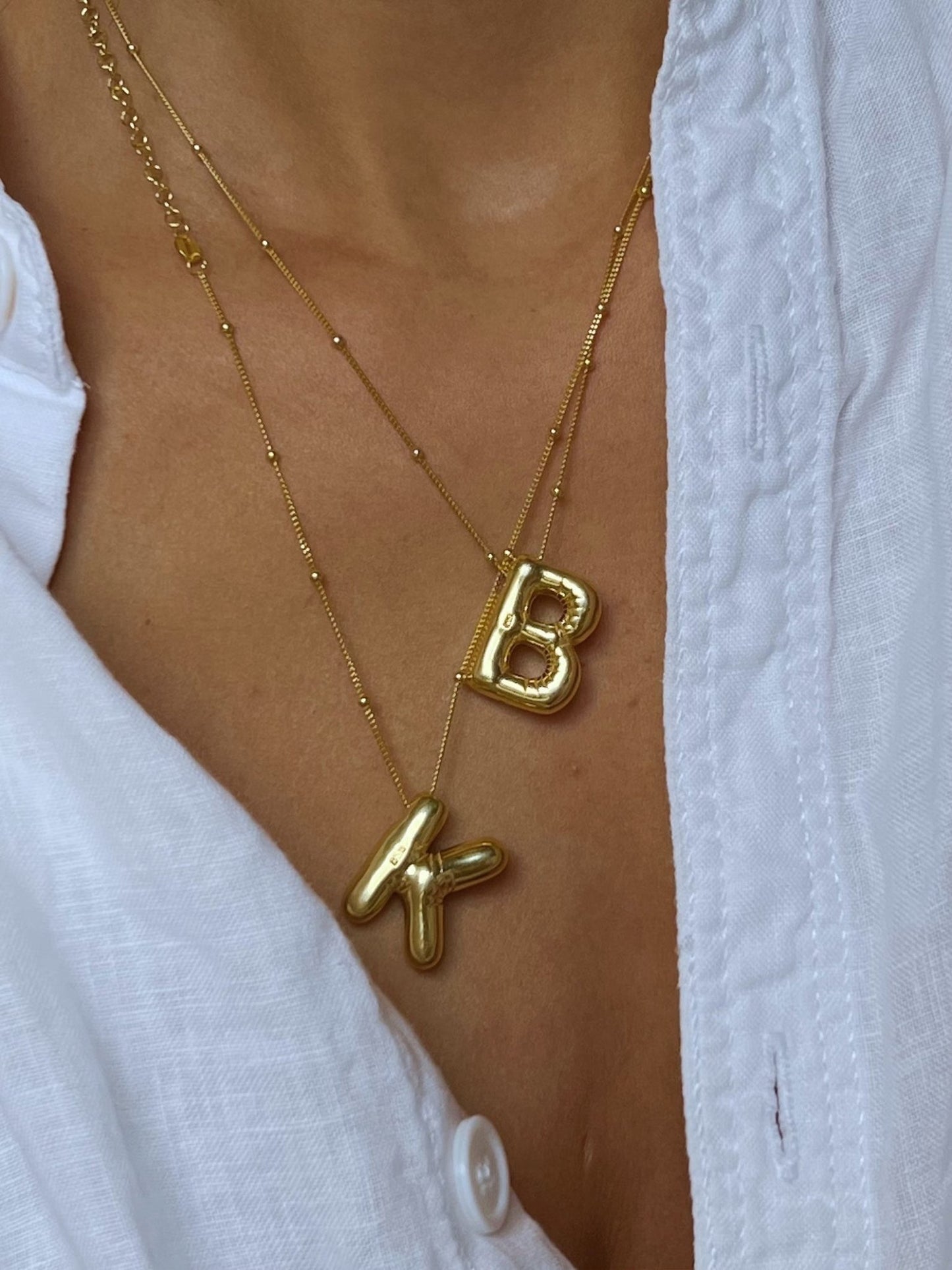 Ballon™ alfabet hanger '18k verguld'