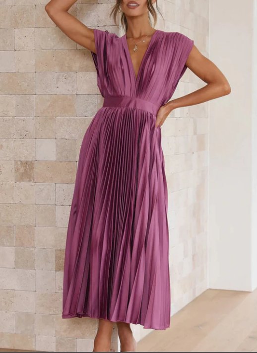 Brittney's - Hemelse Elegantie Maxi jurk met mouwen
