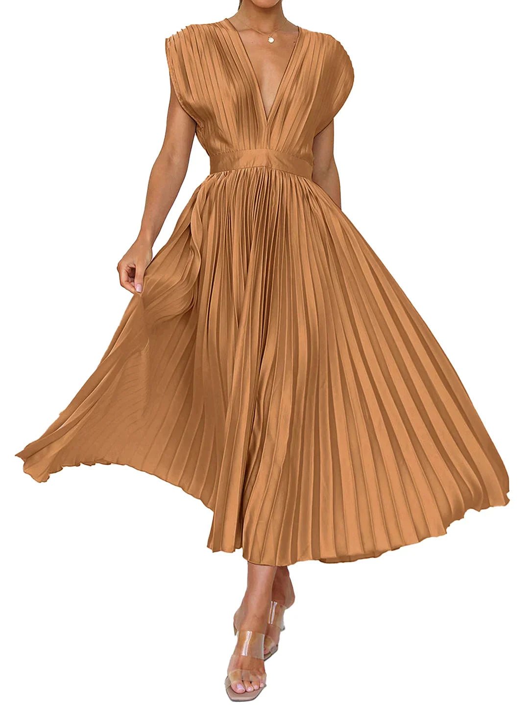 Brittney's - Hemelse Elegantie Maxi jurk met mouwen