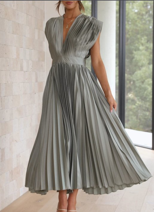Brittney's - Hemelse Elegantie Maxi jurk met mouwen