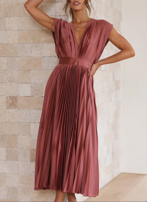 Brittney's - Hemelse Elegantie Maxi jurk met mouwen