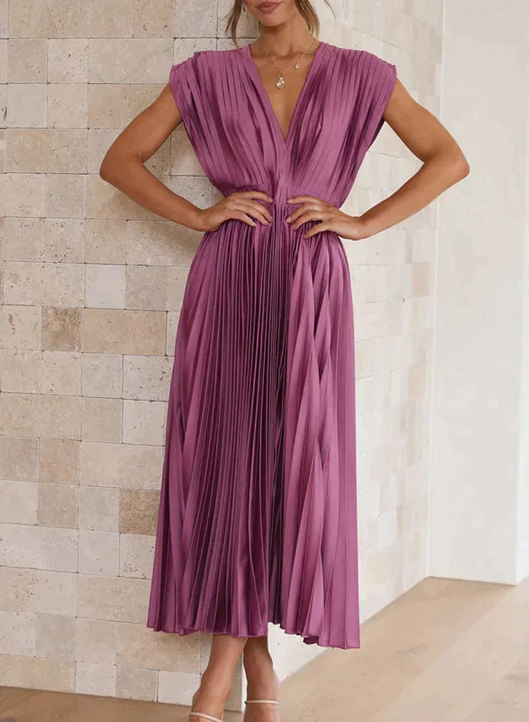 Brittney's - Hemelse Elegantie Maxi jurk met mouwen