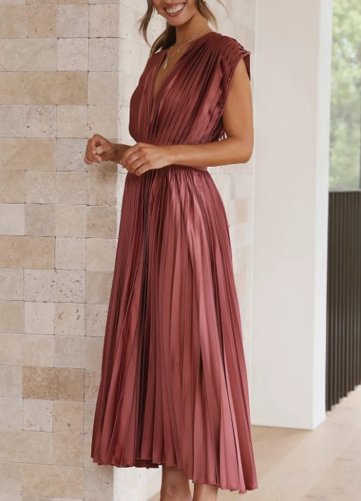 Brittney's - Hemelse Elegantie Maxi jurk met mouwen
