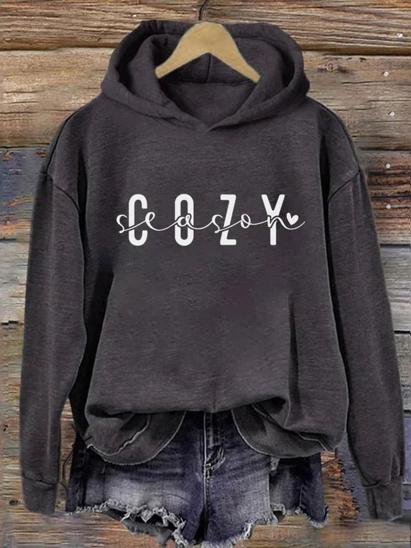 Lara™ I Dameshoodie met opdruk Cozy Season