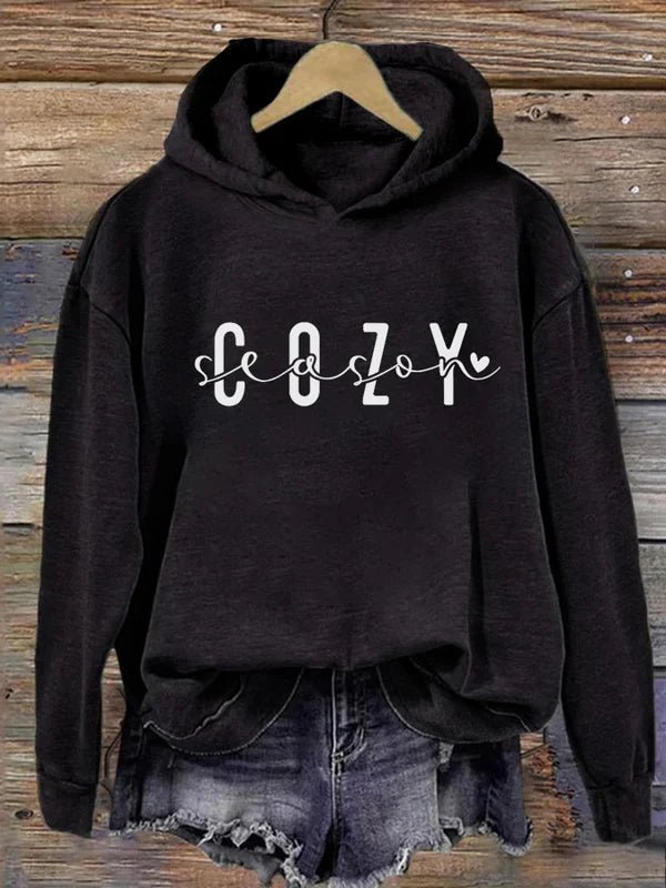 Lara™ I Dameshoodie met opdruk Cozy Season