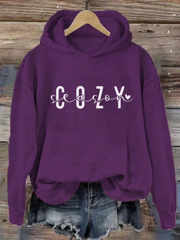 Lara™ I Dameshoodie met opdruk Cozy Season