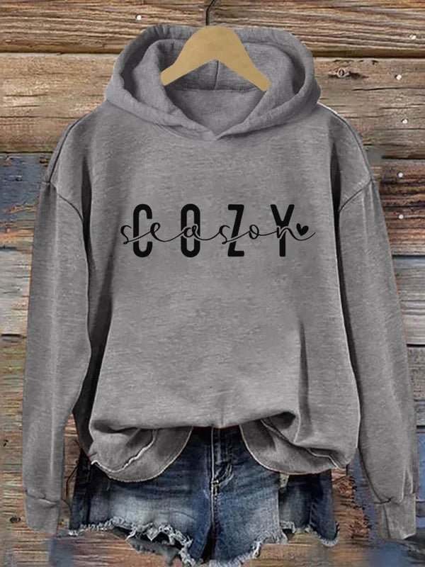 Lara™ I Dameshoodie met opdruk Cozy Season