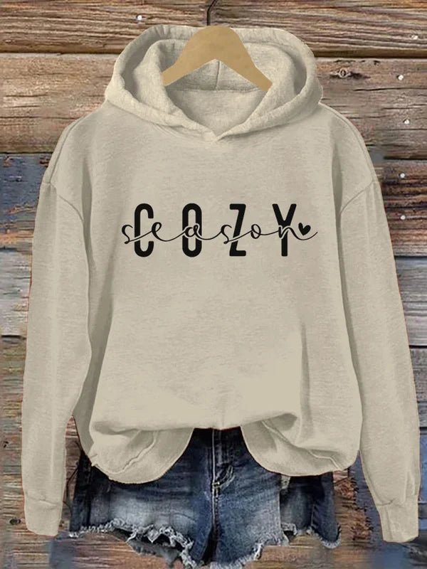 Lara™ I Dameshoodie met opdruk Cozy Season