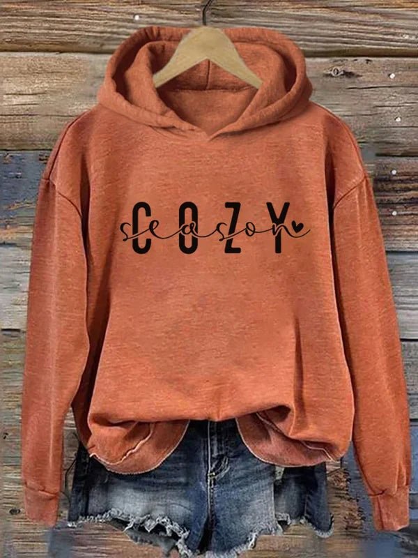 Lara™ I Dameshoodie met opdruk Cozy Season
