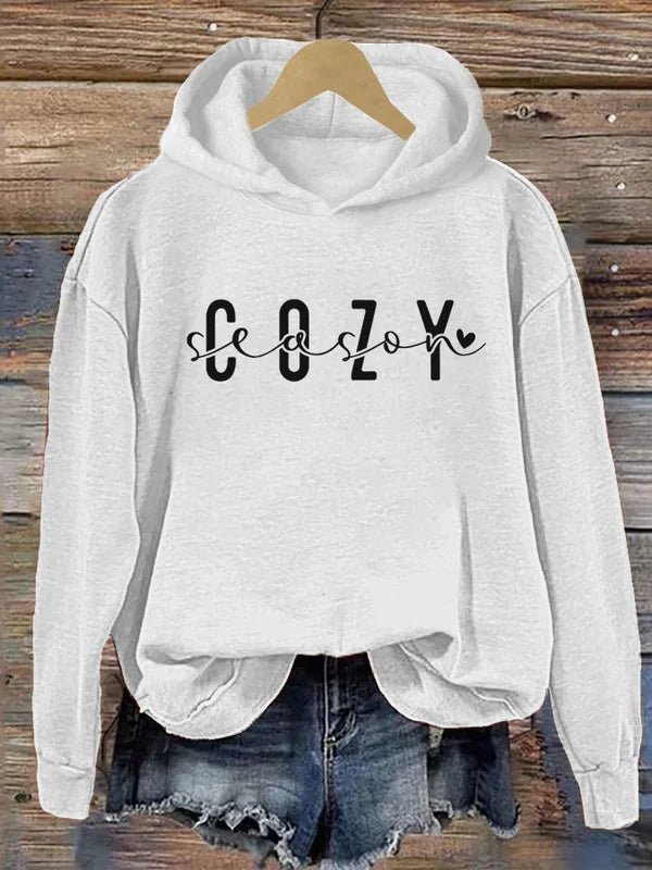 Lara™ I Dameshoodie met opdruk Cozy Season