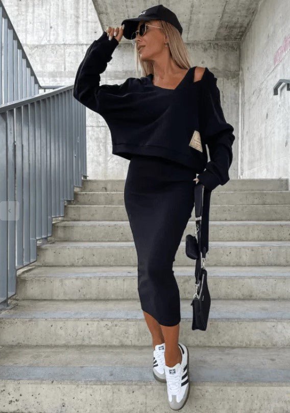 Lily™ I Luxury comfortabele Jurk en Sweatshirt set