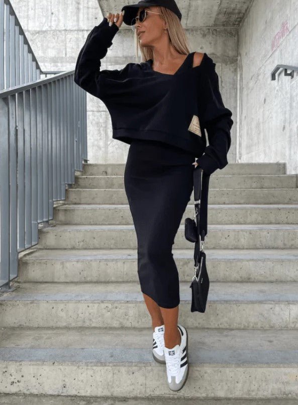 Lily™ I Luxury comfortabele Jurk en Sweatshirt set