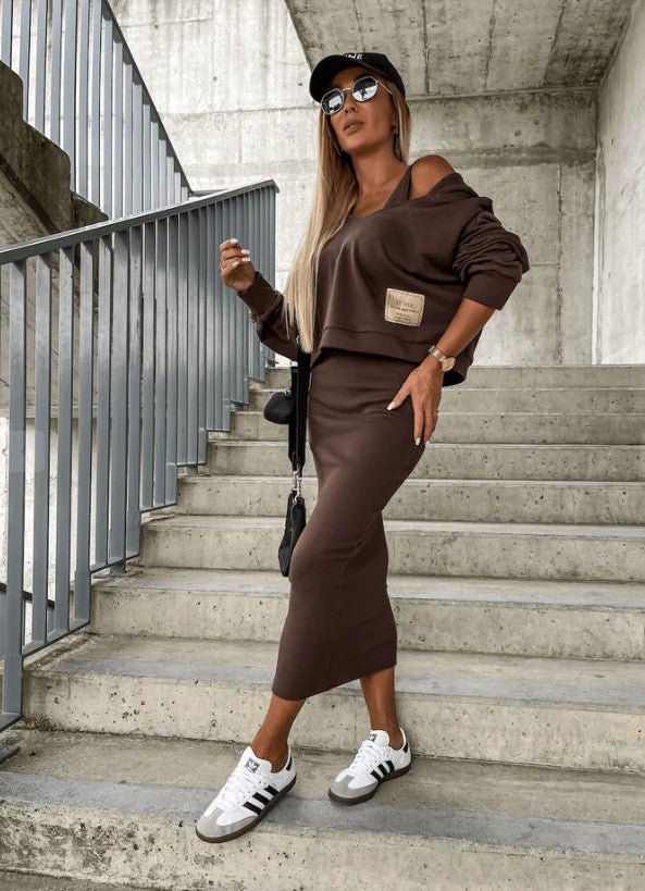 Lily™ I Luxury comfortabele Jurk en Sweatshirt set