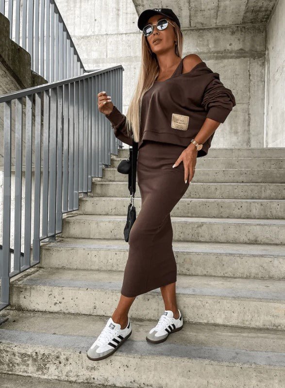 Lily™ I Luxury comfortabele Jurk en Sweatshirt set