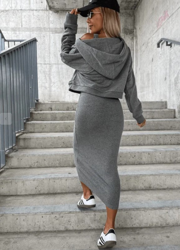 Lily™ I Luxury comfortabele Jurk en Sweatshirt set