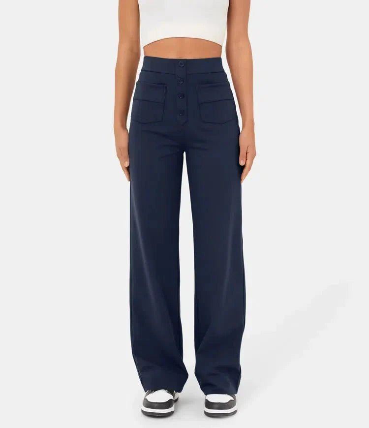 Mira™ I High-waisted elastische casual broek