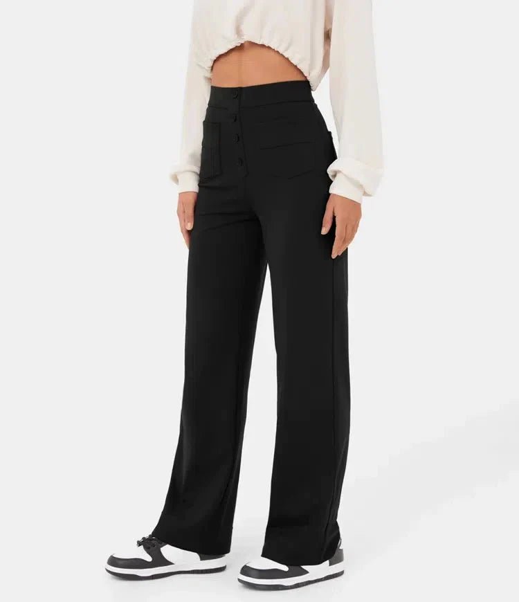 Mira™ I High-waisted elastische casual broek