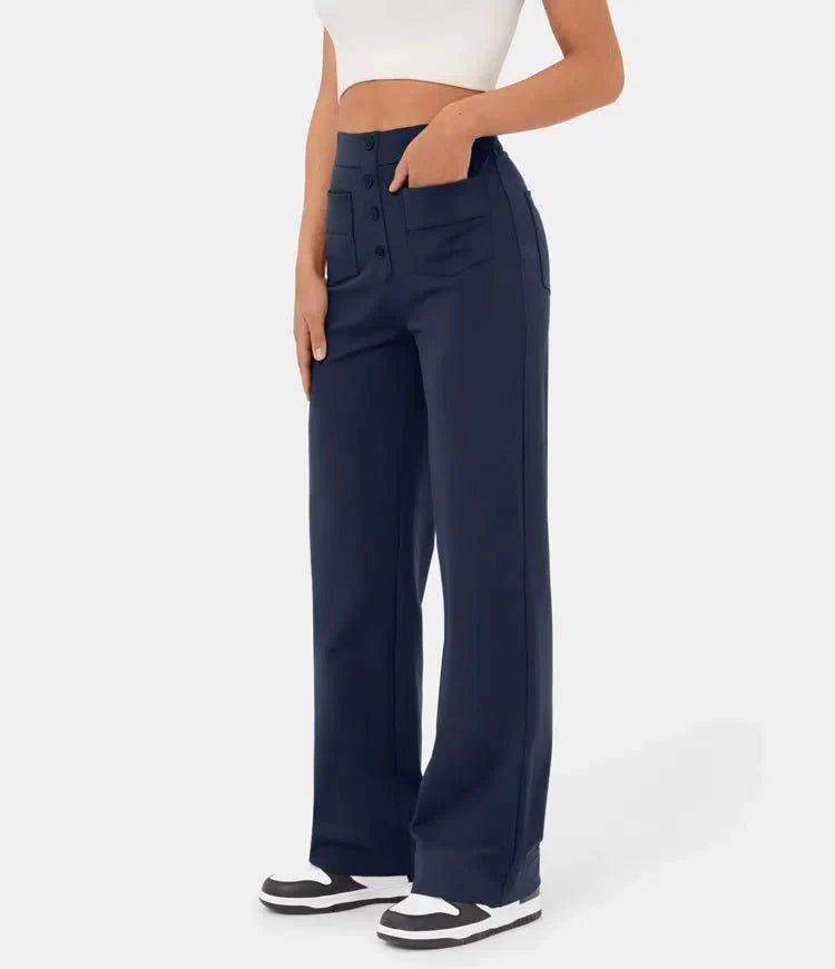 Mira™ I High-waisted elastische casual broek