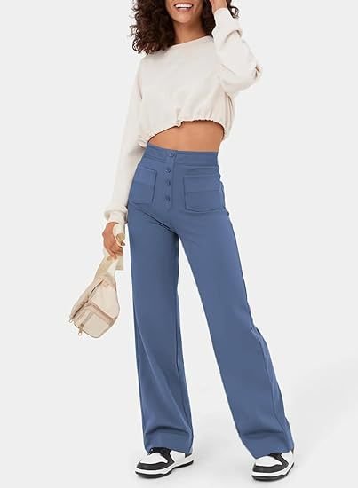 Mira™ I High-waisted elastische casual broek