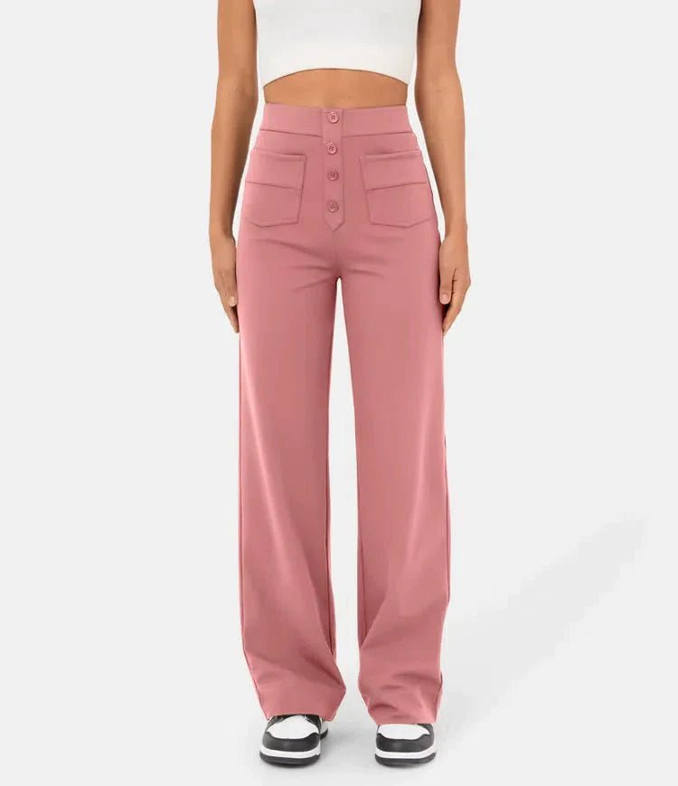Mira™ I High-waisted elastische casual broek