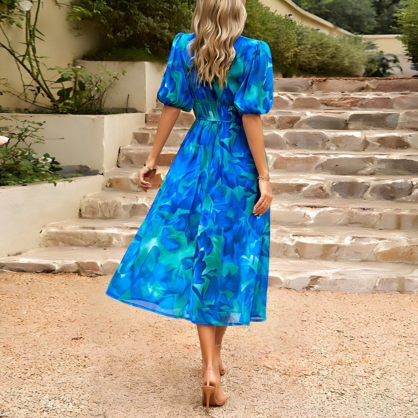 Sandrine - Midi-jurk met V-hals