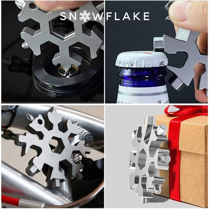 Snowflake™ I MultiTool 18-in-1 Roestvrij Staal Draagbaar voor Buitenavontuur