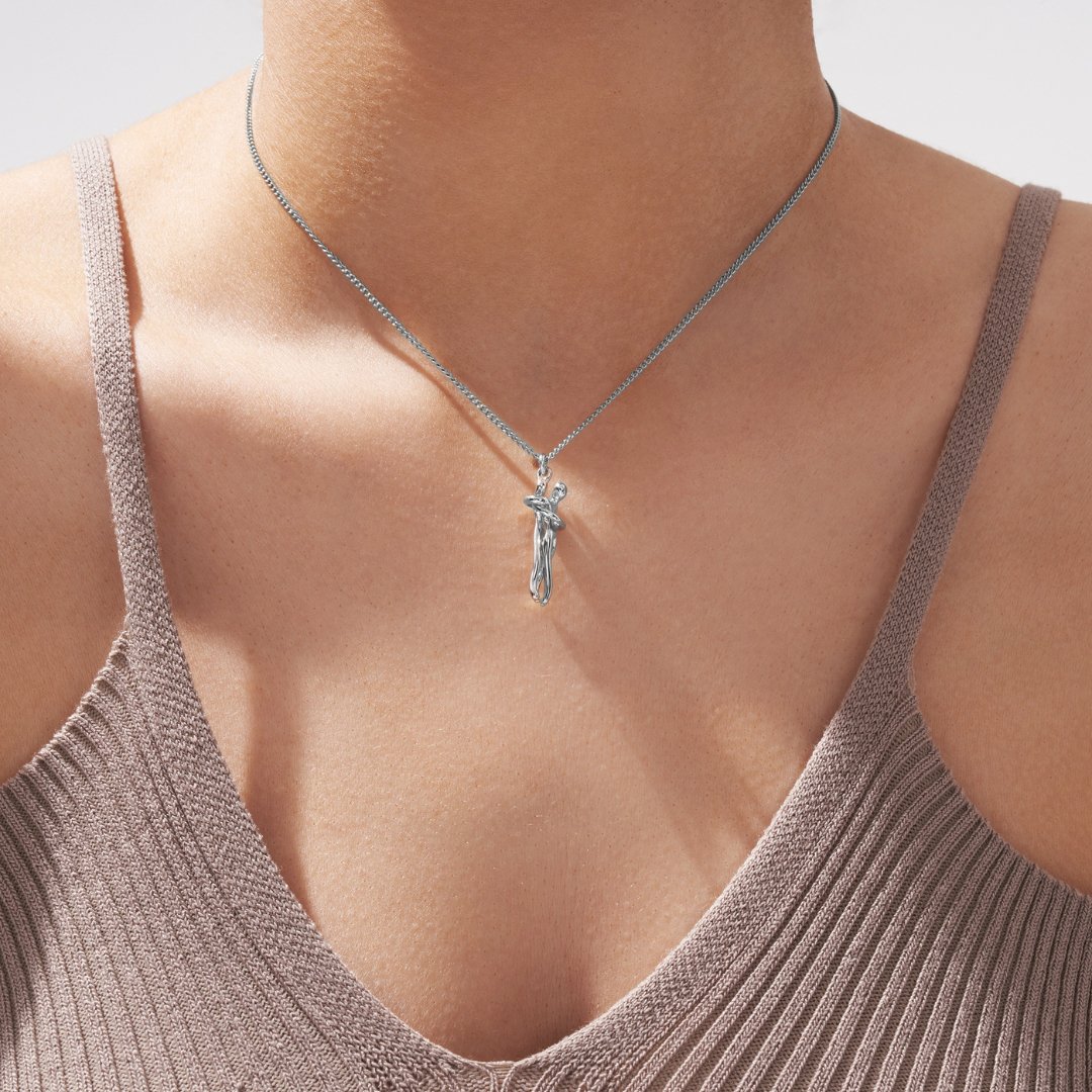HugYou™ | Zilveren knuffel ketting