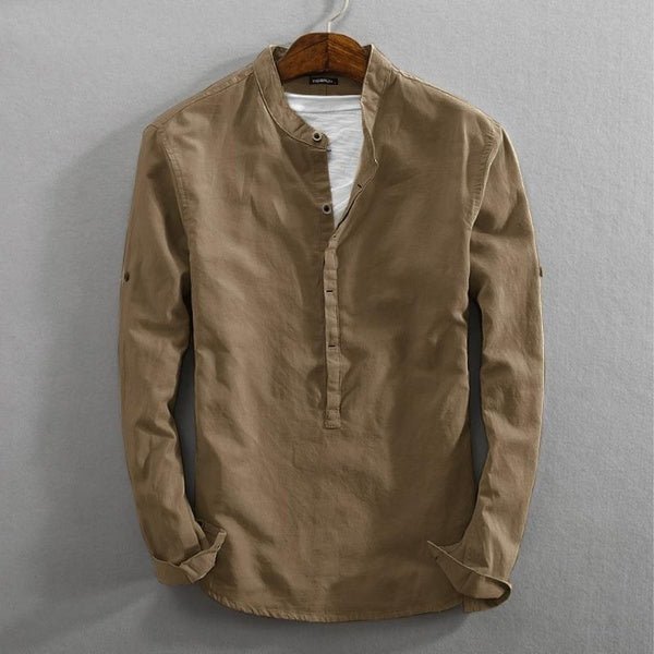 AARON - VINTAGE MANNEN CASUAL SHIRT LANGE MOUW