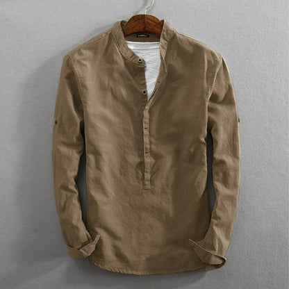 AARON - VINTAGE MANNEN CASUAL SHIRT LANGE MOUW