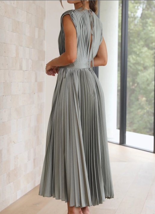 Brittney's - Hemelse Elegantie Maxi jurk met mouwen