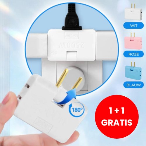 SmartSocket™ I Draaibare 3-wegs platte wandcontactdoos